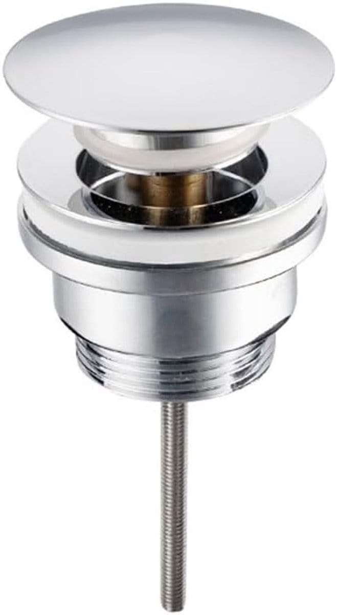 Gootsteen Stop - Afvoer Klikker - Badkamer Gebruik - Zonder Overloop - 66mm Diameter - Chroom