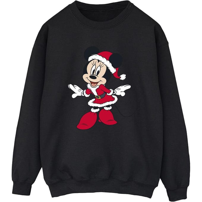 Disney Dames/Dames Minnie Mouse Kerst Sweatshirt (Zwart)