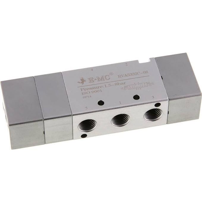 5/3 G1/4'' (G1/8'') Middendruk Luchtgestuurd Ventiel 1.5-8bar/21.0-112psi E.MC