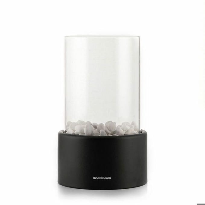 Cheminée de table au bioéthanol - INNOVAGOODS - V0103774 - Noir - Capacité 150 ml - Sans fumée - Ø16x26,5 cm noir