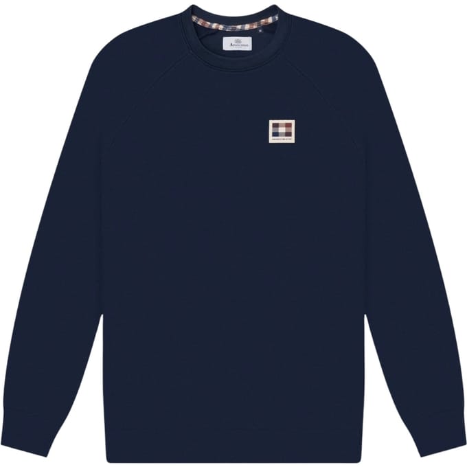 Aquascutum Active Patch Crewneck Marineblauw