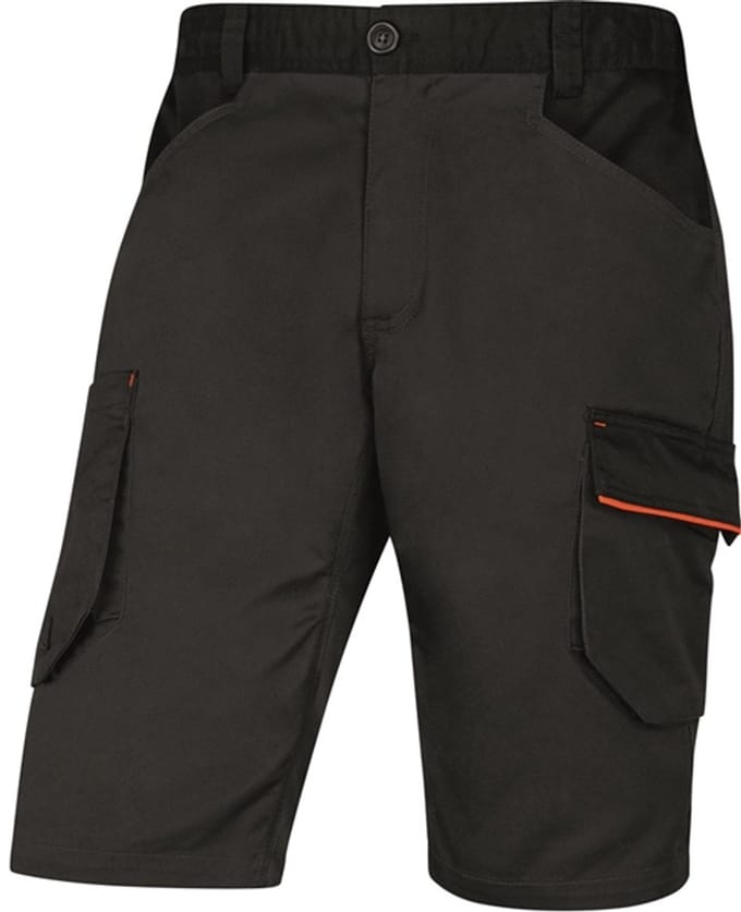 Korte Broek Deltaplus Zwart/Oranje Stretch Mt. S