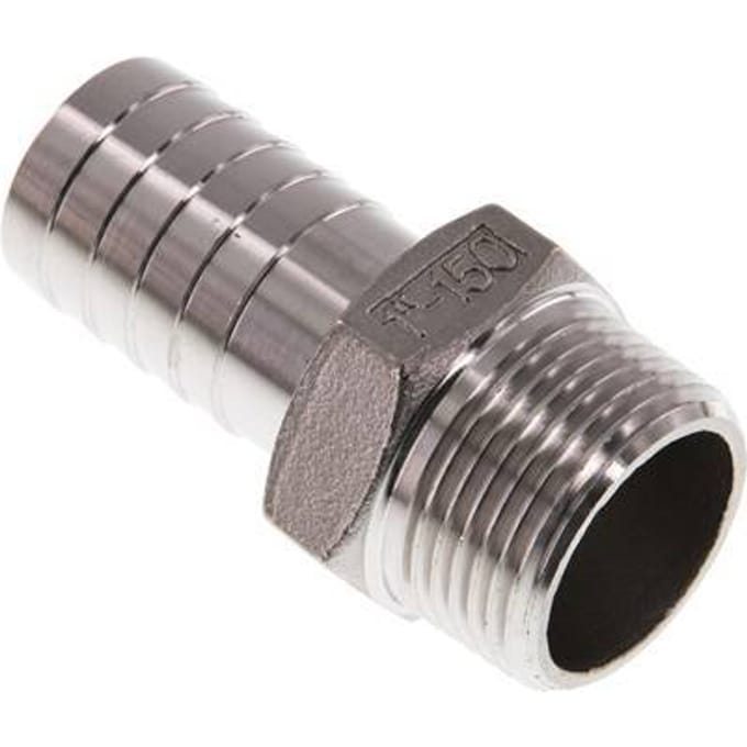 25 mm & 1''NPT RVS 1.4408 Slangpilaar Buitendraad