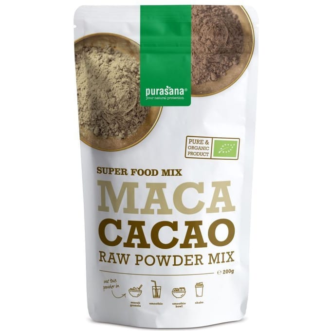 Purasana Maca & cacao poedermix vegan bio 200 Gram