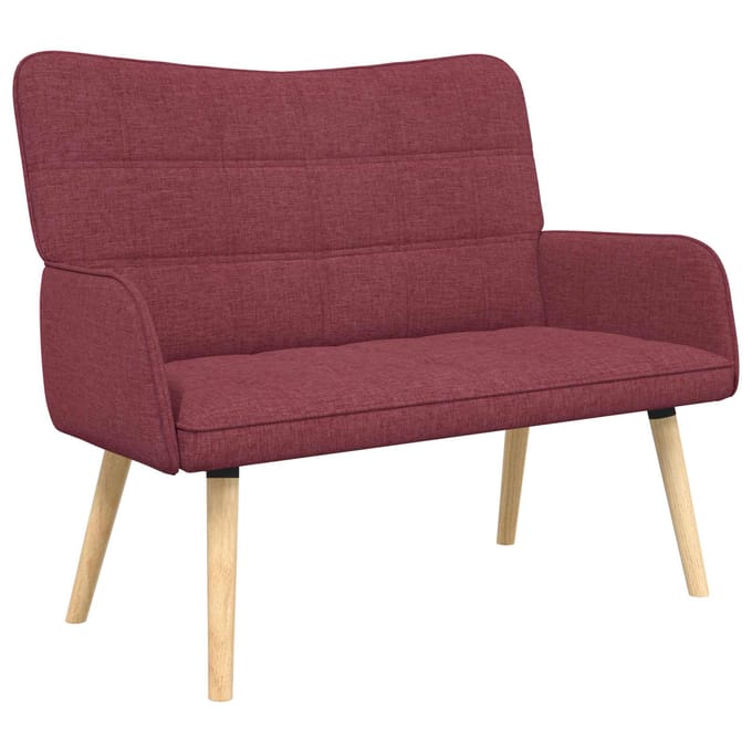 vidaXL - 2-Zits - Sofa - Wijnrood - 115 - x - 61 - x - 87 - cm - Stof
