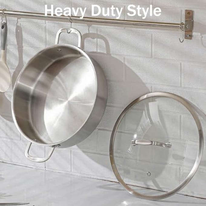 Drie-laagse RVS Koekenpan 30cm - Inductie, Oven en Vaatwasserbestendig