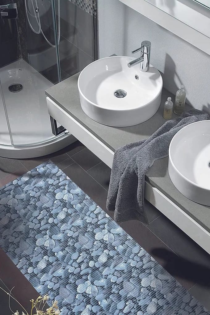 1x Friedola Universele Mat  Stones | 200x65cm | Badmat Badkamermat Douchemat | Keien