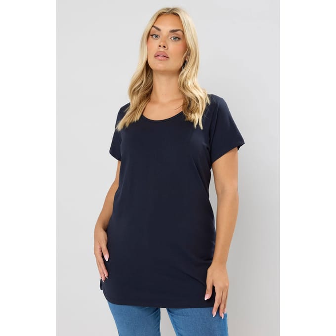 Yours Lang Tshirt In Donkerblauw Size 58-60