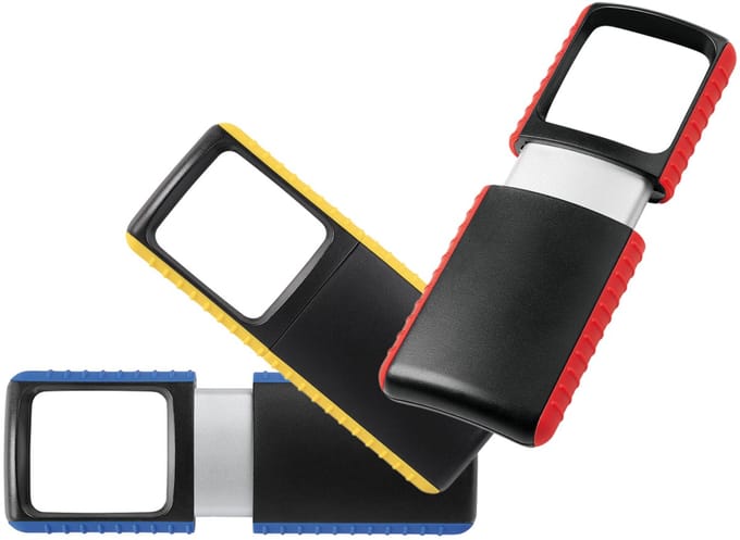 WEDO Outdoor rechthoekige loep met LED-verlichting, rood