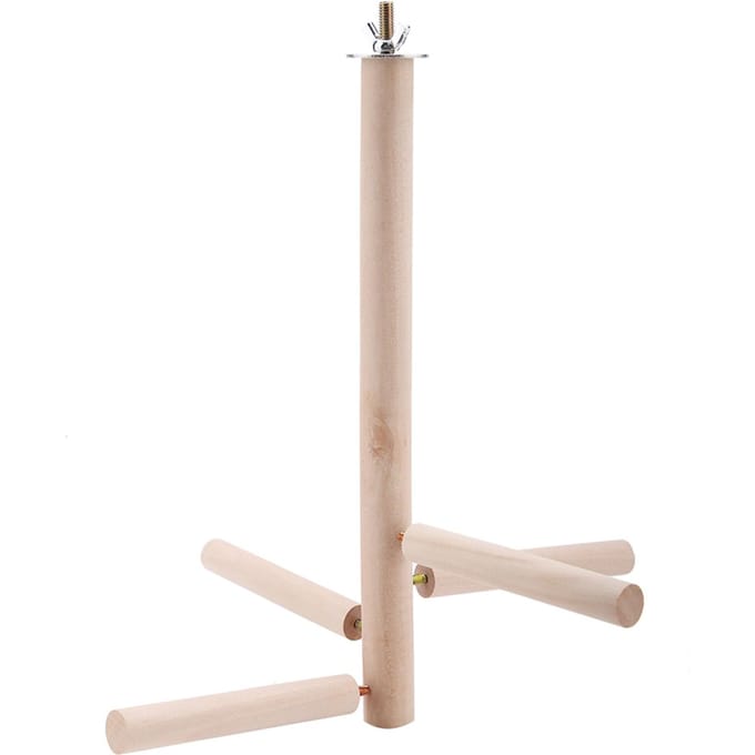 Perroquets Oiseaux Perchoirs Support de Cage Jouet Branches d'Activité en Bois Escaliers d'Escalade beige