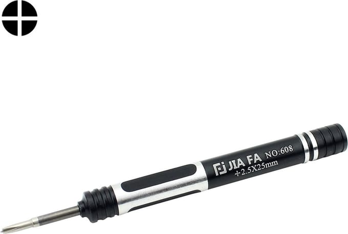 Let op type!! JIAFA JF-608-2.5 Hollow Cross Tip 2.5 Middle Bezel Repair Screwdriver (Black)