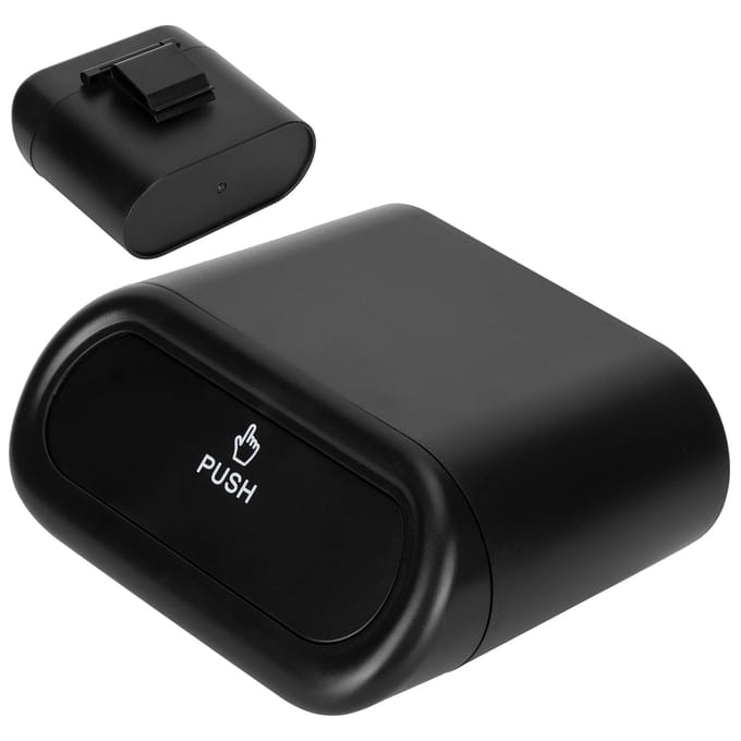 Auto Prullenbak Draagbare Hangende Afvalbak met Deksel Voertuig Interieur Accessoire Zwart black