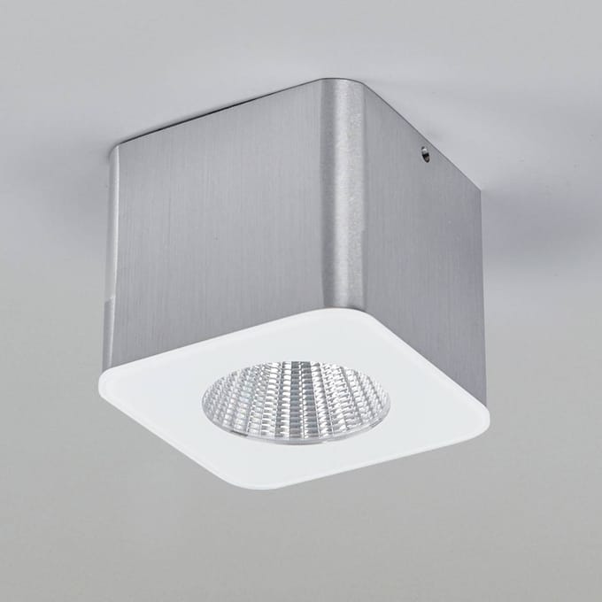 Helestra Oso LED plafondspot, hoekig, mat alu