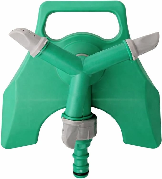 Draaibare tuinsproeier met 3 armen voor efficiënt gazononderhoud, bloembedden en buitenbewatering