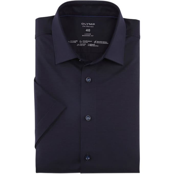 OLYMP Luxor 24/Seven Overhemd, Modern Fit, New Kent, Marineblauw