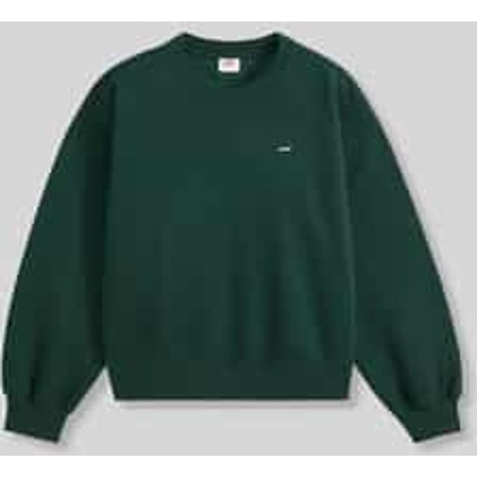 relaxed fit sweatshirt van katoenmix met gestikt logo