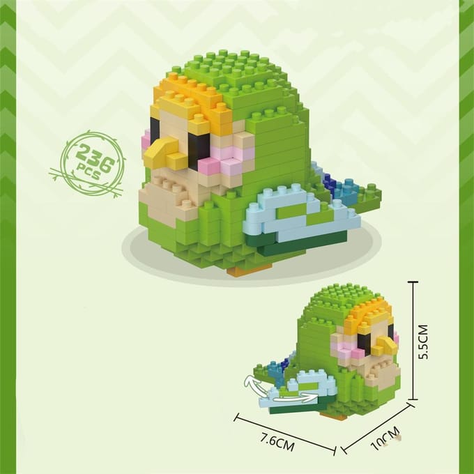 Kawaii schattige vogel kleine bouwstenen set creatief educatief bouwspeelgoed voor jongens meisjes speelgoed geschikt voor decoreren NO BOX red