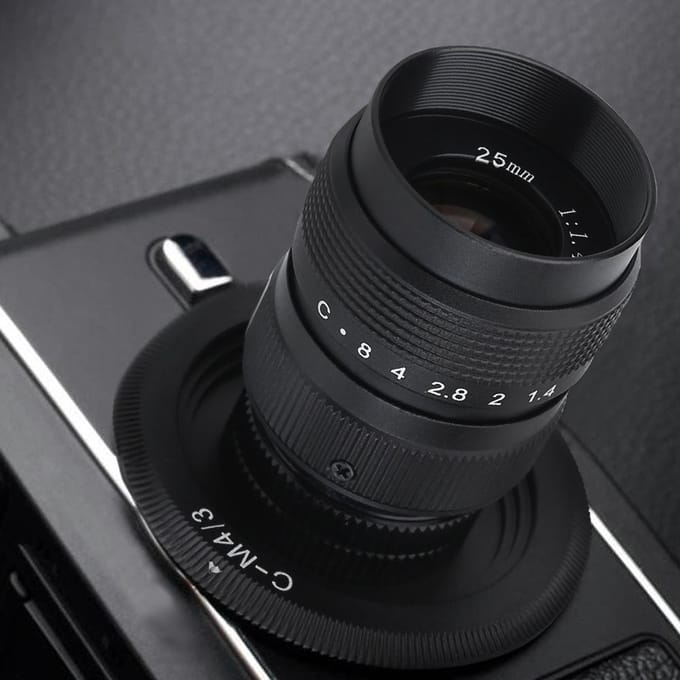 25mm f 1.4 Lens   C M43 Adapter   Macro Ring voor Olympus EPL5 EPM3 EPL7 OM-D black