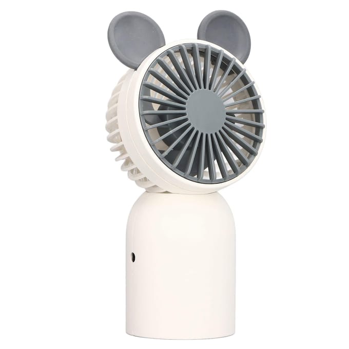 Handventilator Wit Mini Cartoon Schattige Muis Oor Vorm Draagbare Handventilator Student Desktop USB gray