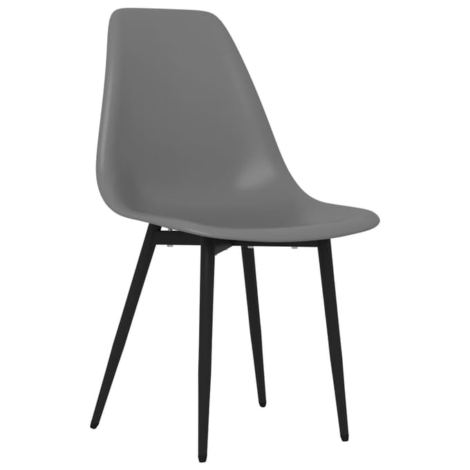 vidaXL - Eetkamerstoelen - 2 - st - PP - grijs