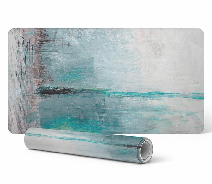 Vinyl beschermmat met een modern abstract mistpatroon, 100x50 cm