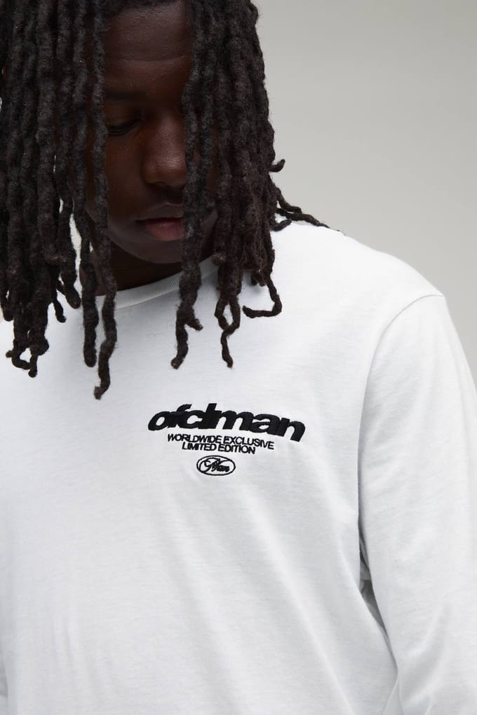 Officieel Gemerkt T-shirt Met Lange Mouwen | White | Size Medium