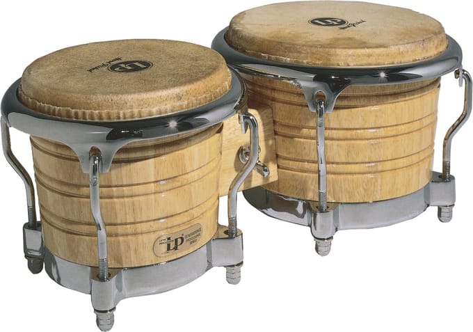 Latin Percussion Generation II Bongos LP201AX-2 7"+ 8 5/8", Natural - Bongo