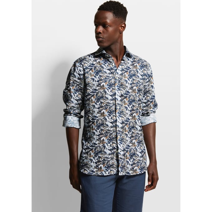 Bugatti Herren Shirt met bloemenprint