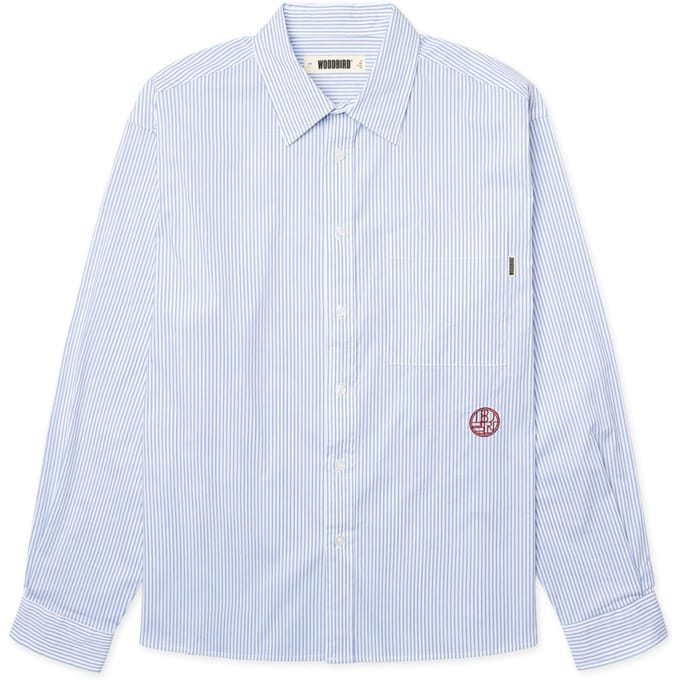 Woodbird Mens WBBuzo Stripe EMB Shirt