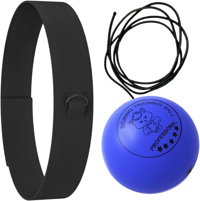 Boksbal Set - Reactiebal Training - Slagvaardigheid Trainen - Verstelbare Hoofdband - Diverse Bal Groottes - Blauw