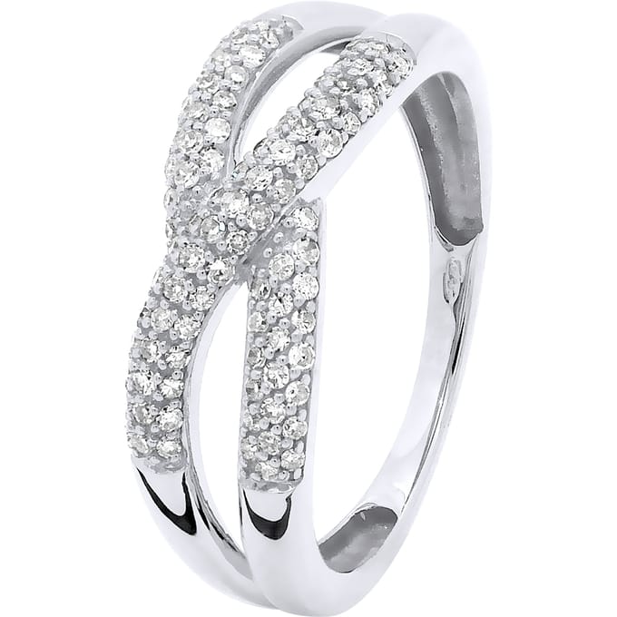Ring Diamonds 0.080 Cts Rush Volume White Gold