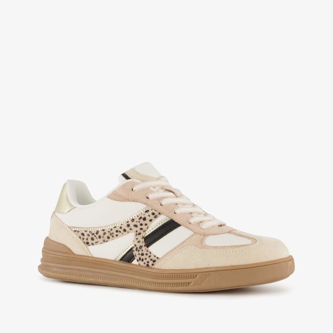 Blue Box dames sneakers beige wit - Maat 41 - Uitneembare zool