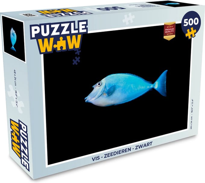 Puzzel Vis - Zeedieren - Zwart - Legpuzzel - Puzzel 500 stukjes