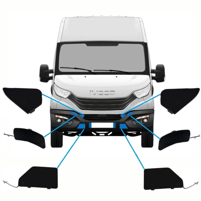 Afdekkingen voorbumper voor Iveco Daily 2014-2016 / Set