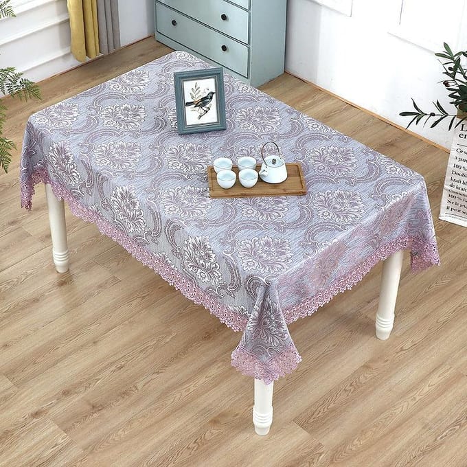 Tafelkleed Jacquard Europees Stijl Tafelkleed Rechthoekig Tafel Thee Tafelkleed Multifunctioneel Handdoek Tafelmat 100*150cm paars