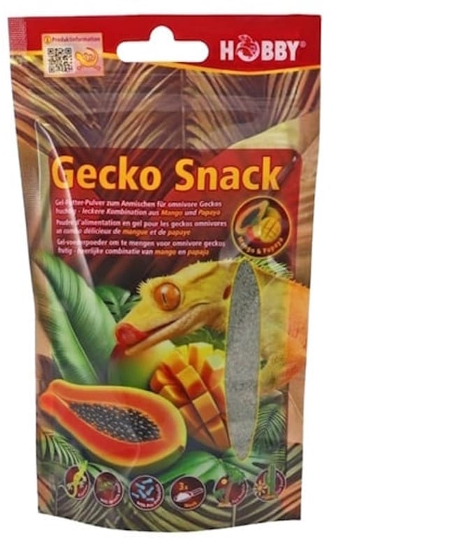 Hobby Terrano Gecko Snack 100 gr gelvoederpoeder voor omnivore Mango & Papaya