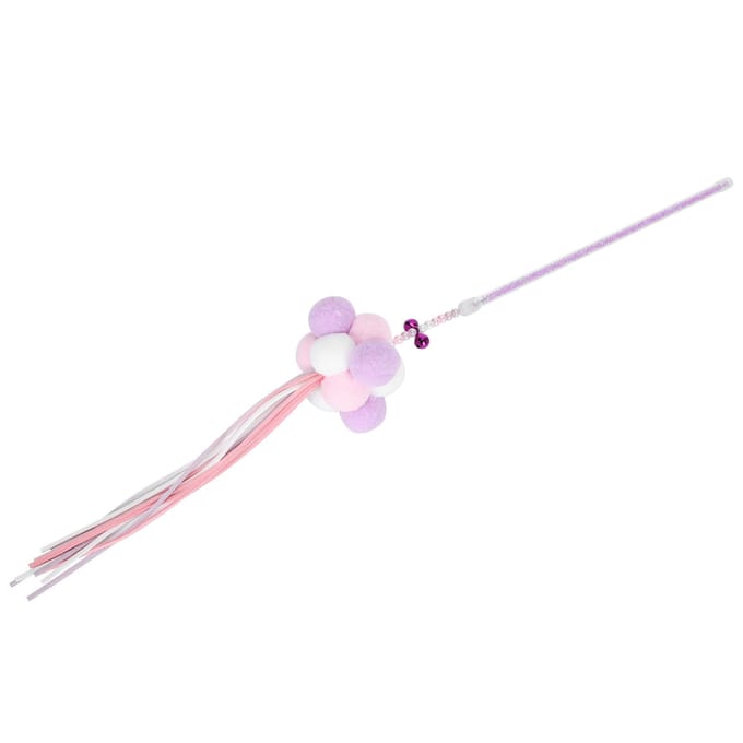 Jouet pour chat à franges avec clochette et balle en peluche, Jouet d'entraînement interactif pour chat, Violet violet