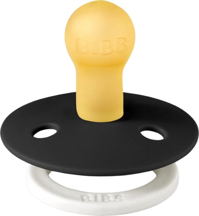 BiBs Glow In The Dark Fopspeen - Rond - Flow Pack - 18+ Mnd - Black
