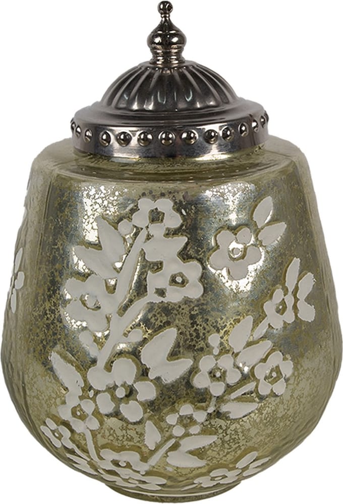 Clayre & Eef LED Lantaarn Ø 13x19 cm Groen Glas