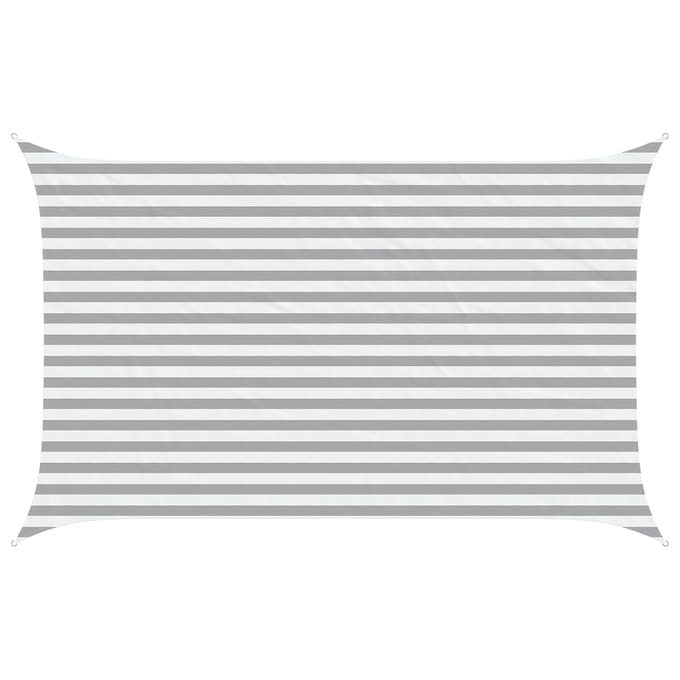 vidaXL - Zonneschaduw - Lichtgrijs - en - wit - 4 - x - 2,5 - m - 100% - Polyester - Oxford