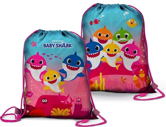 Baby Shark zwemtas - 39 x 31 cm - gymtas - rugtas