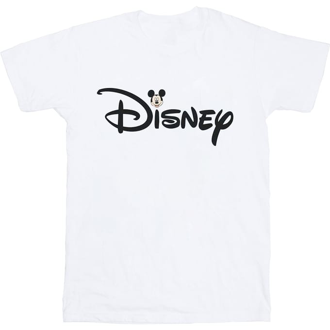 Disney Heren Mickey Mouse Hoofd Logo T-Shirt (Wit)