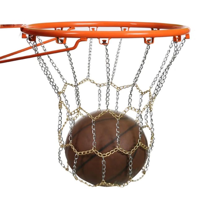 Heavy Duty basketbalkettingnetvervanging, gegalvaniseerd ijzeren mandnet zilver/goud