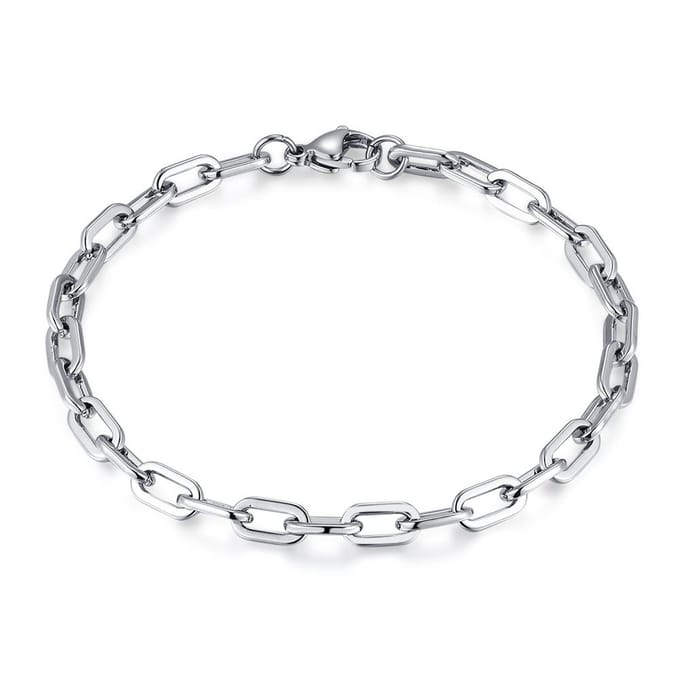 Twice As Nice Armband in edelstaal, ovale schakels 21cm