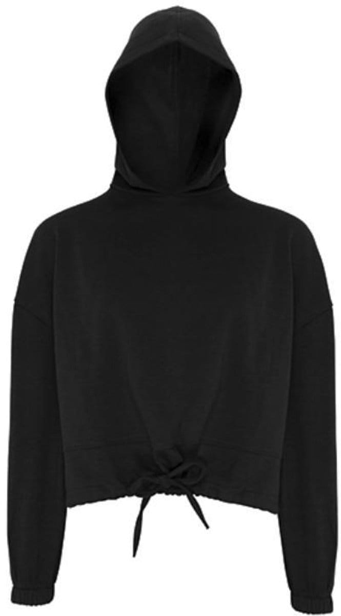 TriDri - Cropped Oversized Dames Hoodie - Black maat S/M