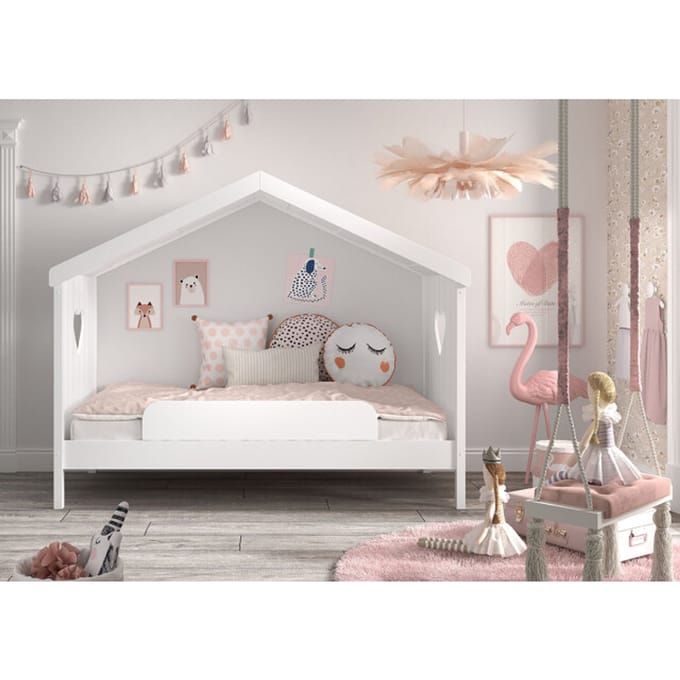 LUCEVI - Bedbeveiliging - Hout - Wit - 120x1.6 x20cm