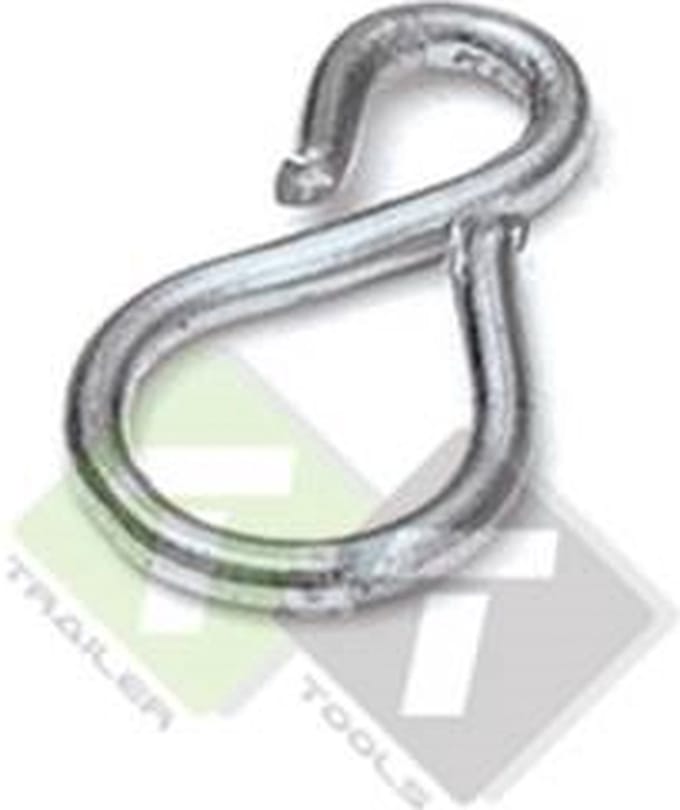 Gesloten S Haak, 15x9mm, Vernikkeld