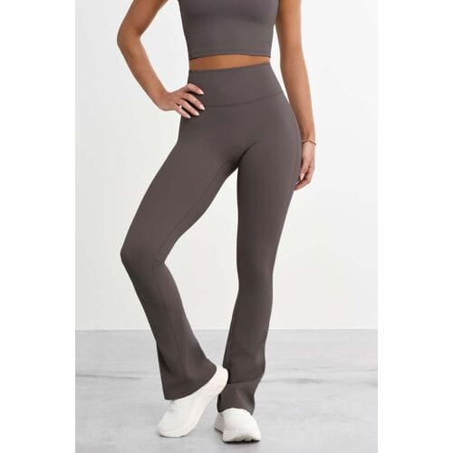 FAMME Zachte uitlopende broek Mocha Grey XL