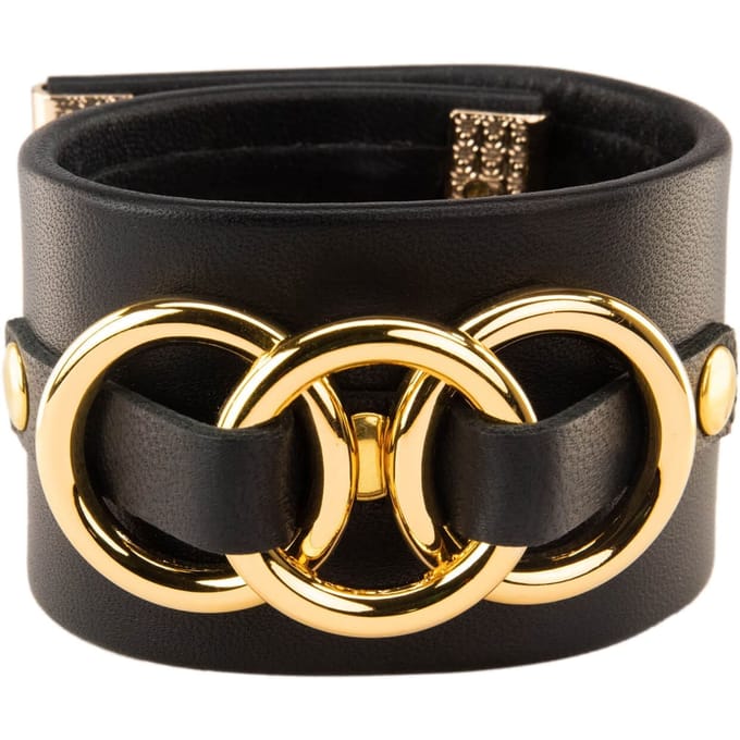 Asche & Gold | Beatrice Single Handboei | Design Armband | Zwart Maat S