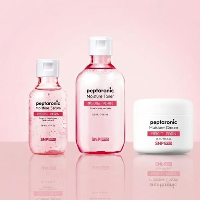 SNP PREP Peptaronic Vochtverzorging 3-delige Set (Toner 320ml + Serum 220ml + Crème 55ml) white